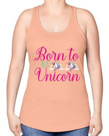 born to be unicorn 73# - unicorn -Racerback Tank