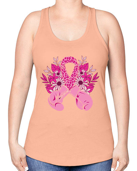 boxing gloves breast cancer - breast cancer -Racerback Tank