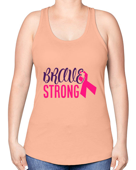 brave strong Style 15# - breast cancer -Racerback Tank