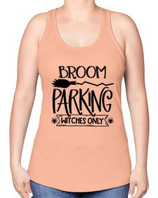 broom parking witches only 46# - witch -Racerback Tank