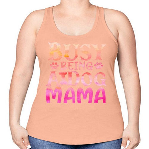 busy being a dog mama 67# - dogs -Racerback Tank