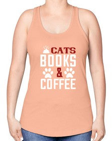 cats books and coffee Style 38# - cats -Racerback Tank