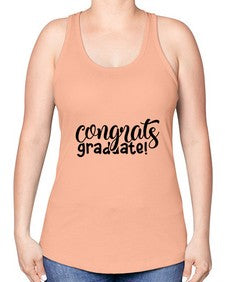 congrats graduate 39# - graduation -Racerback Tank