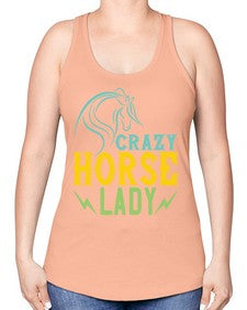 crazy horse lady Style 10# - horse -Racerback Tank