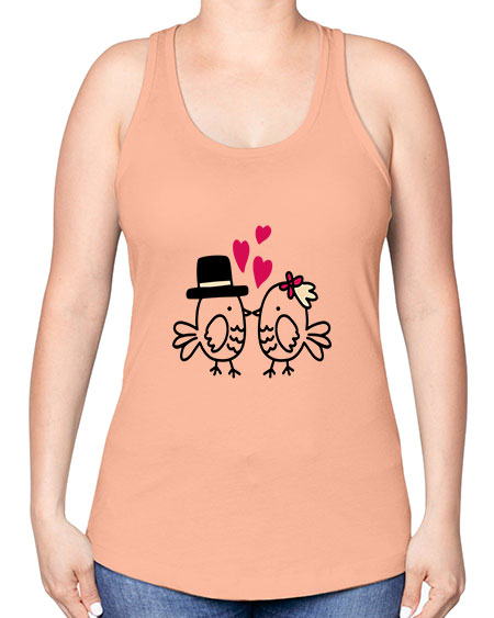 cute little birds 29# - birds -Racerback Tank