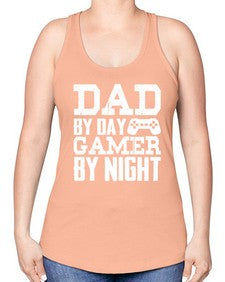 dad by day gamer by night 68# - video games -Racerback Tank