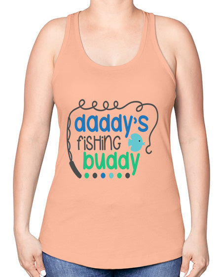daddys fishing buddy 62# - shark-fish -Racerback Tank
