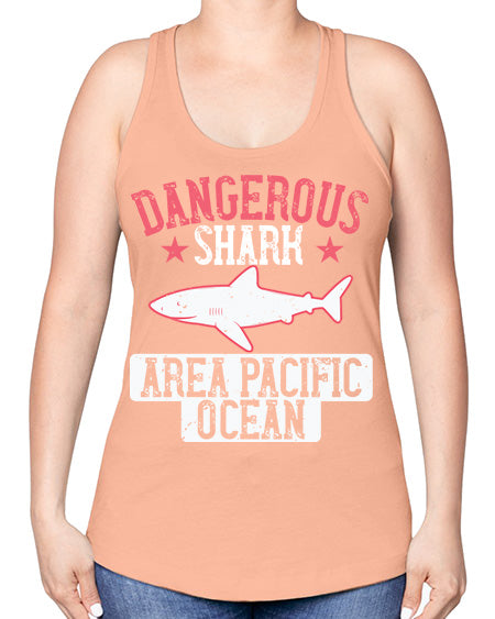 dangerous shark area pacific ocean Style 92# - shark-fish -Racerback Tank