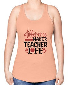 difference maker teacher life Style 119# - teacher -Racerback Tank