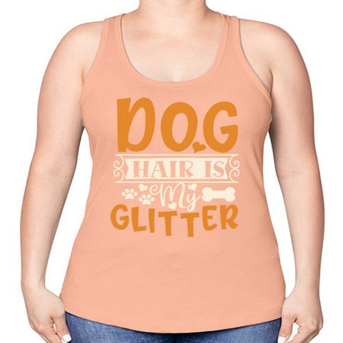 dog hair is my glitter 80# - dogs -Racerback Tank
