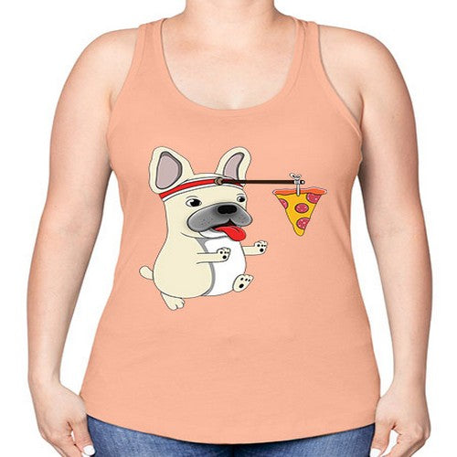 dog pizza funny shirt 90# - dogs -Racerback Tank