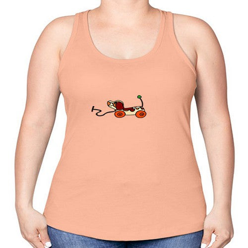 doggie pull toy 122# - dogs -Racerback Tank