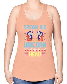 dream big unicorn head 99# - unicorn -Racerback Tank