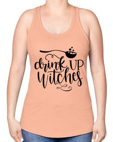 drink up witches 38# - witch -Racerback Tank