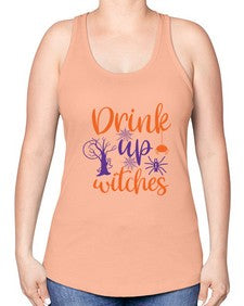 drink up witches 40# - witch -Racerback Tank