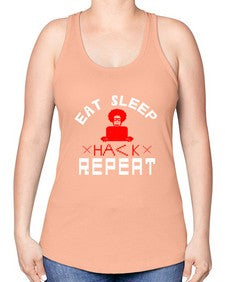 eat sleep hack repeat 48# - computer -Racerback Tank