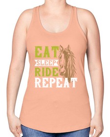 eat sleep ride repeat Style 7# - horse -Racerback Tank