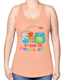 first day of Kindergarten 103# - kindergarten -Racerback Tank