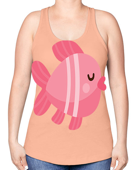 fish 53# - shark-fish -Racerback Tank