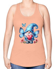 gnome with butterfly 01# - gnome -Racerback Tank