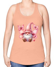 gnome with butterfly 02# - gnome -Racerback Tank