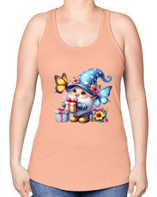 gnome with butterfly 03# - gnome -Racerback Tank