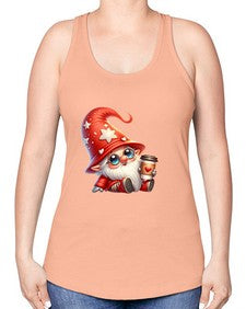 gnome with butterfly 04# - gnome -Racerback Tank