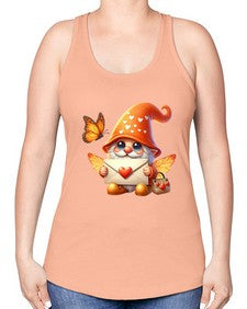 gnome with butterfly 06# - gnome -Racerback Tank