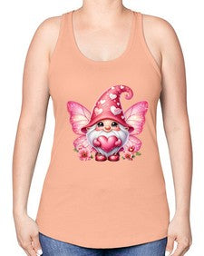 gnome with butterfly 08# - gnome -Racerback Tank