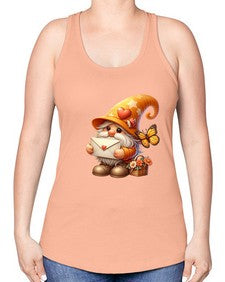 gnome with butterfly 09# - gnome -Racerback Tank