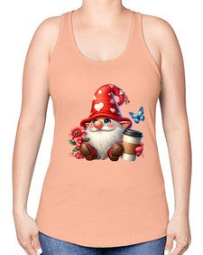 gnome with butterfly 12# - gnome -Racerback Tank