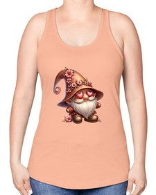 gnome with butterfly 15# - gnome -Racerback Tank