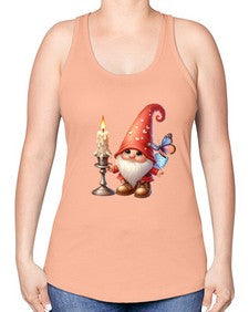 gnome with butterfly 16# - gnome -Racerback Tank