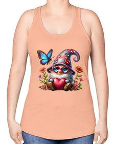 gnome with butterfly 17# - gnome -Racerback Tank