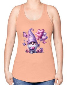 gnome with butterfly 19# - gnome -Racerback Tank