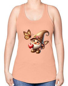 gnome with butterfly 22# - gnome -Racerback Tank