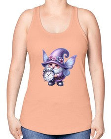 gnome with butterfly 23# - gnome -Racerback Tank