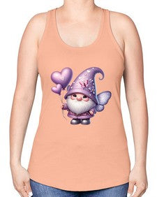gnome with butterfly 25# - gnome -Racerback Tank