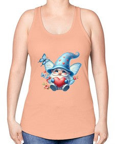 gnome with butterfly 28# - gnome -Racerback Tank