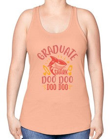 graduate shark doo doo doo doo 221# - graduation -Racerback Tank
