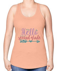 hello second grade 320# - second grade -Racerback Tank