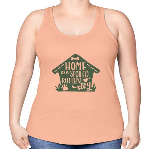 home of a spoiled rotten dog 155# - dogs -Racerback Tank
