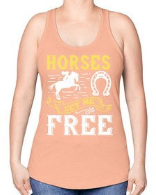 horses set me free Style 39# - horse -Racerback Tank