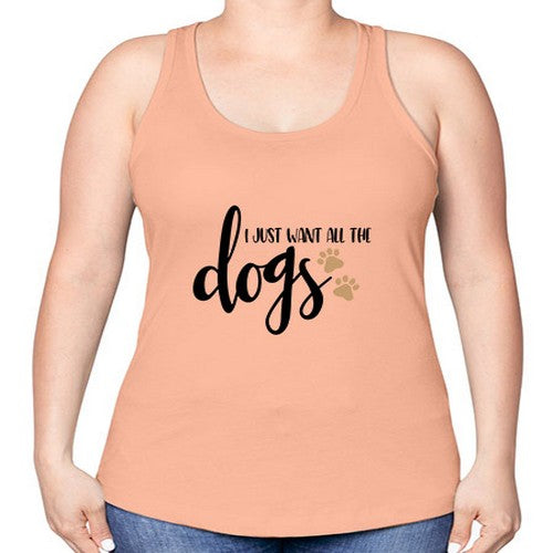 i just want all the dogs 190# - dogs -Racerback Tank
