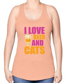 i love beer and cats 1138# - beer -Racerback Tank