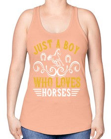 just a boy who loves horses Style 32# - horse -Racerback Tank