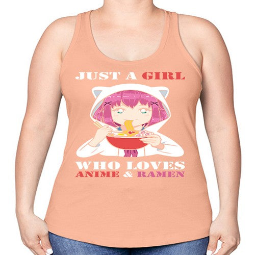 just a girl who loves anime and ramen258# - anime -Racerback Tank