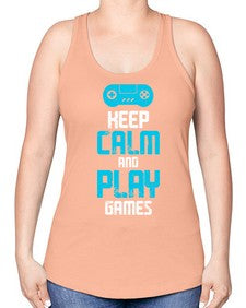 keep calm and play games 133# - video games -Racerback Tank