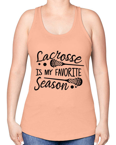 lacrosse is my favorite season 14# - lacrosse -Racerback Tank
