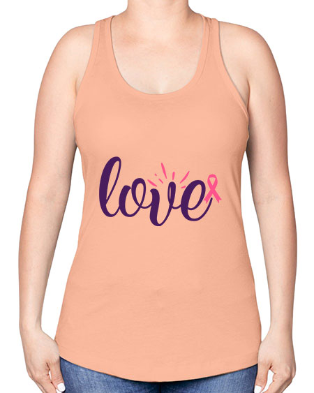 love Style 7# - breast cancer -Racerback Tank